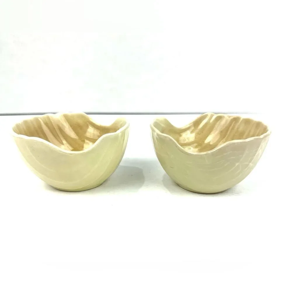 2PC Pier 1 Seashell Stoneware Dipping Bowls